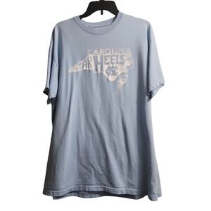 NCAA UNC Carolina Tar Heels State Outline‎ Logo Light Blue T-Shirt